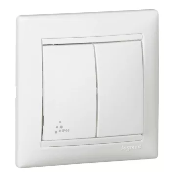 Legrand Valena IP44 kettős váltókapcsoló, fehér, 770098