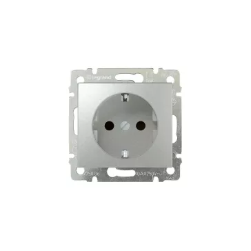 Legrand Valena 2P+F csatlakozóaljzat alumínium, 770120