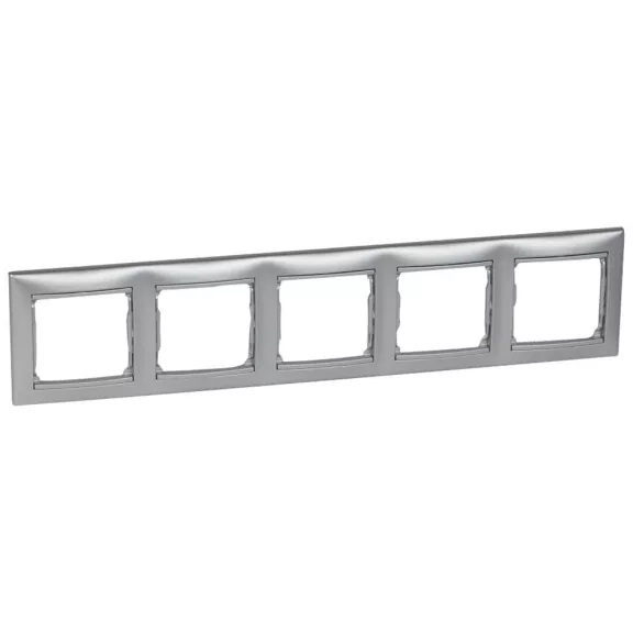Legrand Valena ötös keret vízszintes, alumínium, 770155 Legrand Valena ötös keret vízszintes, alumínium, 770155