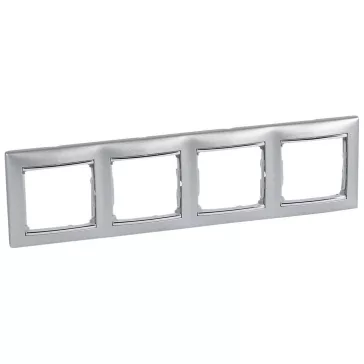   Legrand Valena Alumínium / Ezüst, 4-es vízszintes keret, 770354