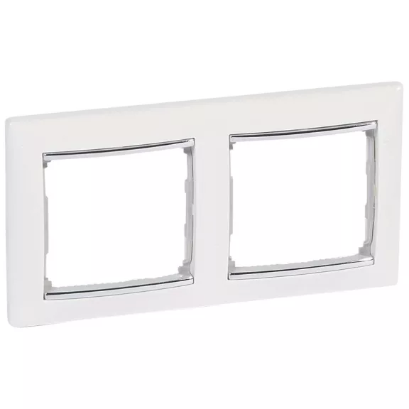 Legrand Valena Fehér / Ezüst, 2-es vízszintes keret, 770492 Legrand Valena Fehér / Ezüst, 2-es vízszintes keret, 770492