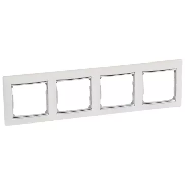   Legrand Valena Fehér / Ezüst, 4-es vízszintes keret, 770494