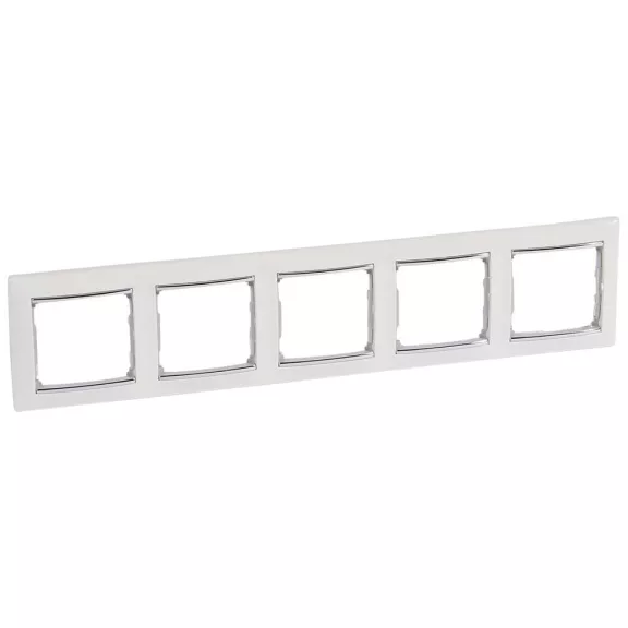 Legrand Valena Fehér / Ezüst, 5-ös vízszintes keret, 770495 Legrand Valena Fehér / Ezüst, 5-ös vízszintes keret, 770495