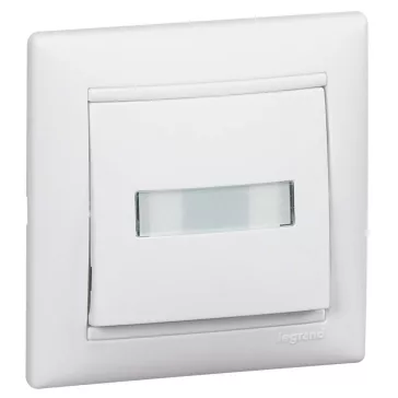   Legrand Valena egypólusú nyomó címketartóval, jelzőfénnyel, 12V, fehér, 774217