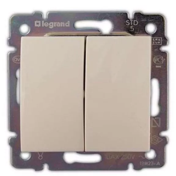 Legrand Valena kettős váltókapcsoló elefántcsont, 774308 Legrand Valena kettős váltókapcsoló elefántcsont, 774308