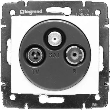   Legrand Valena TV-RD-SAT antenna-csatlakozóaljzat átmenő 14 dB, fehér, 774437
