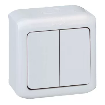   Legrand Forix IP44 falon kívüli kettős váltókapcsoló 10AX - 250V~ fehér, 782361