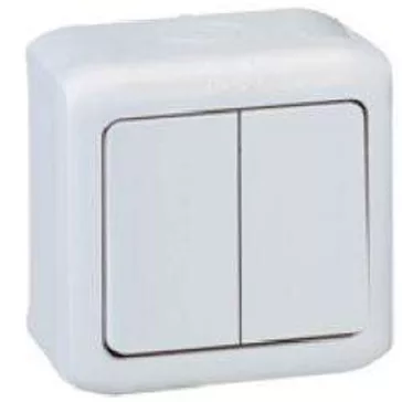   Legrand Forix IP44 falon kívüli kettős váltókapcsoló 10AX - 250V~ szürke, 782381