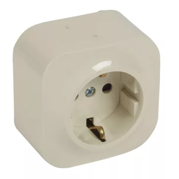 Legrand Forix IP20 falon kívüli 2P+F földelt csatlakozóaljzat, 16A , biztonsági zsaluval, bézs,