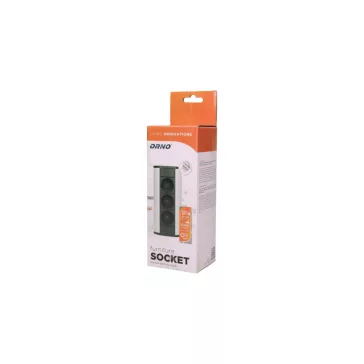 ORNO Sarokba illeszthető asztali elosztó, MINI, 3db 230V-os dugaljal, szürke/ezüst, SCHUKO, max