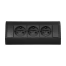 ORNO Sarokba illeszthető asztali elosztó, MINI, 3db 230V-os dugaljal, szürke/ezüst, SCHUKO, max