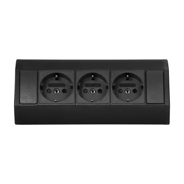 ORNO Sarokba illeszthető asztali elosztó, MINI, 3db 230V-os dugaljal, szürke/ezüst, SCHUKO, max