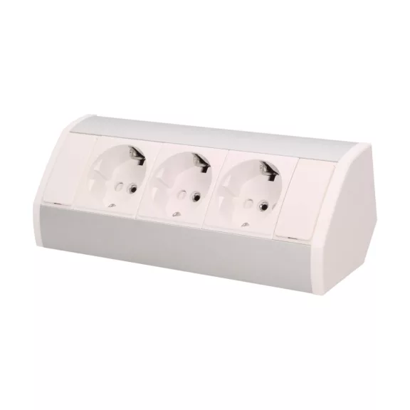 ORNO Sarokba illeszthető asztali elosztó, MINI, 3db 230V-os dugaljal, fehér/ezüst, SCHUKO, max ORNO Sarokba illeszthető asztali elosztó, MINI, 3db 230V-os dugaljal, fehér/ezüst, SCHUKO, max