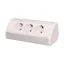 ORNO Sarokba illeszthető asztali elosztó, MINI, 3db 230V-os dugaljal, fehér/ezüst, SCHUKO, max 