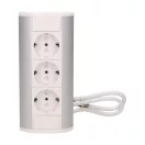 ORNO Sarokba illeszthető asztali elosztó, MINI, 3db 230V-os dugaljal, fehér/ezüst, SCHUKO, max ORNO Sarokba illeszthető asztali elosztó, MINI, 3db 230V-os dugaljal, fehér/ezüst, SCHUKO, max