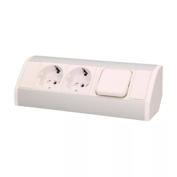 ORNO Sarokba illeszthető asztali elosztó, MINI, 2db 230V-os dugaljal+ kapcsoló, fehér/ezüst, SC ORNO Sarokba illeszthető asztali elosztó, MINI, 2db 230V-os dugaljal+ kapcsoló, fehér/ezüst, SC