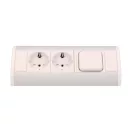 ORNO Sarokba illeszthető asztali elosztó, MINI, 2db 230V-os dugaljal+ kapcsoló, fehér/ezüst, SC ORNO Sarokba illeszthető asztali elosztó, MINI, 2db 230V-os dugaljal+ kapcsoló, fehér/ezüst, SC