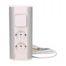 ORNO Sarokba illeszthető asztali elosztó, MINI, 2db 230V-os dugaljal+ kapcsoló, fehér/ezüst, SC ORNO Sarokba illeszthető asztali elosztó, MINI, 2db 230V-os dugaljal+ kapcsoló, fehér/ezüst, SC