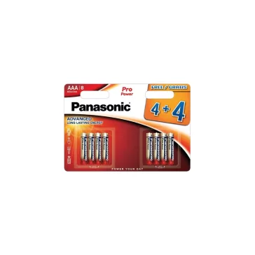   Panasonic Pro Power AAA mikro 1.5V szupertartós alkáli elemcsomag 4+4db LR03PPG-8BW