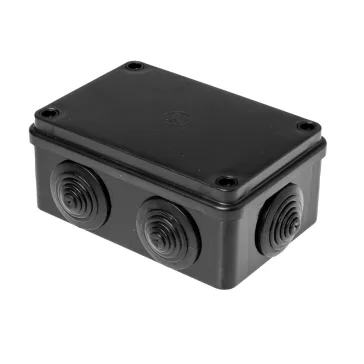 Pawbol falon kívüli kötődoboz 6 lépcsős átvezetővel fekete 120x80x50mm IP65 UV-álló,  Pawbol S-
