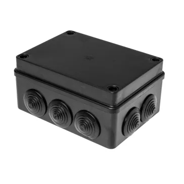 Pawbol falon kívüli kötődoboz 10 lépcsős átvezetővel fekete 150x110x70mm IP65 UV-álló,  Pawbol 