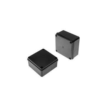 Pawbol falon kívüli kötődoboz sima oldalfalú fekete 100x100x50mm IP65 UV-álló, Pawbol S-BOX_116