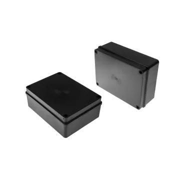 Pawbol falon kívüli kötődoboz sima oldalfalú fekete 190x140x70mm IP65 UV-álló, Pawbol S-BOX_416