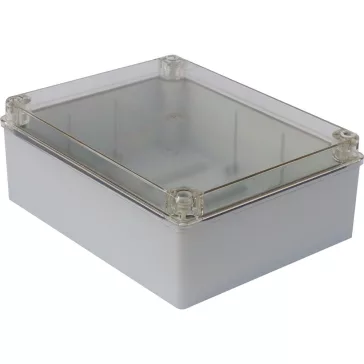 Pawbol falon kívüli kötődoboz sima oldalfalú átlátszó fedéllel 240x190x90mm IP65, Pawbol S-BOX_