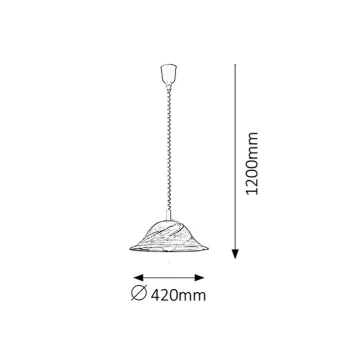 Rábalux 3954 Alabastro függeszték, D42cm, fehér rolly