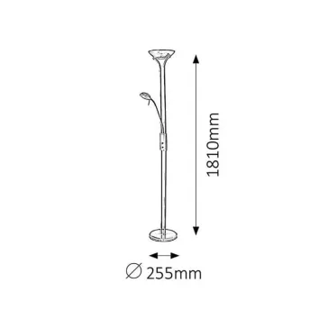   Rábalux 4075 Beta állólámpa, olvasókarral, halogén, fényerőszabályzóval, H178cm