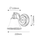 Rábalux 6545 Grando 1-es falikar, E14 40W Rábalux 6545 Grando 1-es falikar, E14 40W