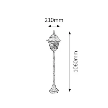   Rábalux 8185 Monaco, kültéri álló, tiffany üveggel, H106cm