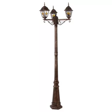   Rábalux 8186 Monaco, kültéri kandelláber, 3 ágú, tiffany üveggel, H210cm
