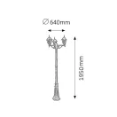 Rábalux 8186 Monaco, kültéri kandelláber, 3 ágú, tiffany üveggel, H210cm Rábalux 8186 Monaco, kültéri kandelláber, 3 ágú, tiffany üveggel, H210cm