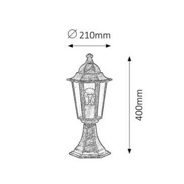 Rábalux 8236 Velence, kültéri talpas, H40cm