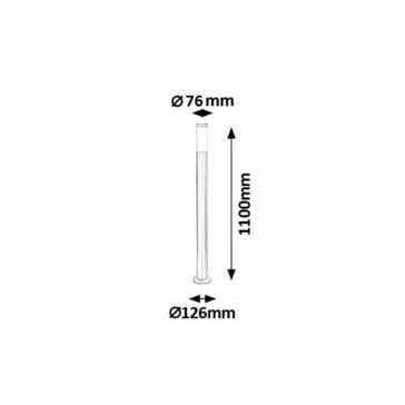   Rábalux 8268 Inox torch, kültéri állólámpa, mozgásérzékelővel, H110cm