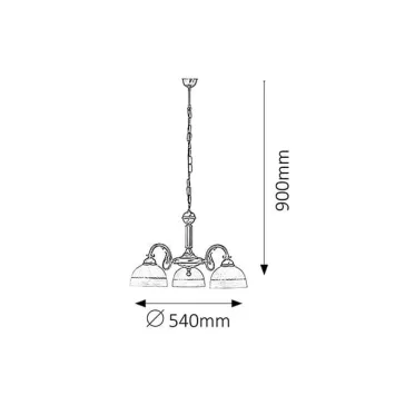 Rábalux 8813 Flossi függeszték, 3 ágú, D52cm