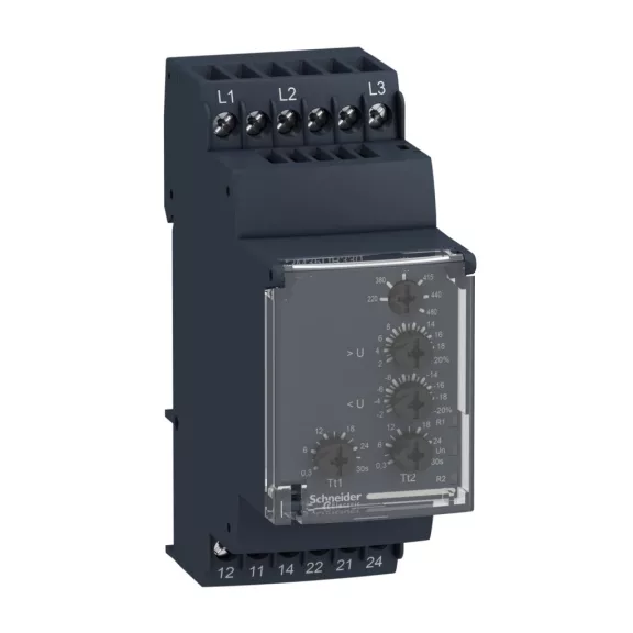Schneider Feszültségszabályozó-relé RM35-U - tartomány 194..528 V AC , RM35UB330 Schneider Feszültségszabályozó-relé RM35-U - tartomány 194..528 V AC , RM35UB330