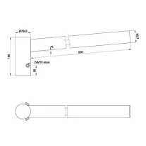   Lámpakar 1ágú 50 cm kinyúlású, horganyzott, 100°, SBS-HK-60/0,5/1/3