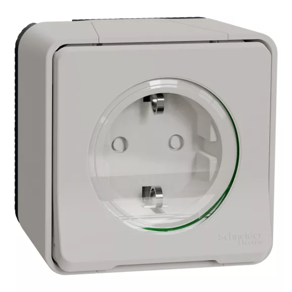 Schneider MUREVA Styl 2P+F csatlakozóaljzat GYV csapófedéllel rugós komplett polárfehér, MUR390 Schneider MUREVA Styl 2P+F csatlakozóaljzat GYV csapófedéllel rugós komplett polárfehér, MUR390