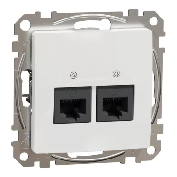   Schneider ÚJ SEDNA 2xRJ45 Cat5e UTP aljzat, fehér, SDD111452