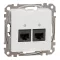 Schneider ÚJ SEDNA 2xRJ45 Cat5e UTP aljzat, fehér, SDD111452