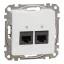 Schneider ÚJ SEDNA 2xRJ45 Cat5e UTP aljzat, fehér, SDD111452