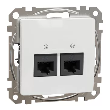   Schneider ÚJ SEDNA 2xRJ45 Cat6 UTP aljzat, fehér, SDD111462