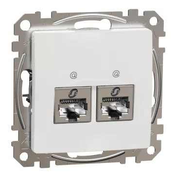   Schneider ÚJ SEDNA 2xRJ45 Cat6 STP aljzat, fehér, SDD111462S