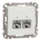 Schneider ÚJ SEDNA 2xRJ45 Cat6 STP aljzat, fehér, SDD111462S