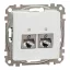 Schneider ÚJ SEDNA 2xRJ45 Cat6 STP aljzat, fehér, SDD111462S
