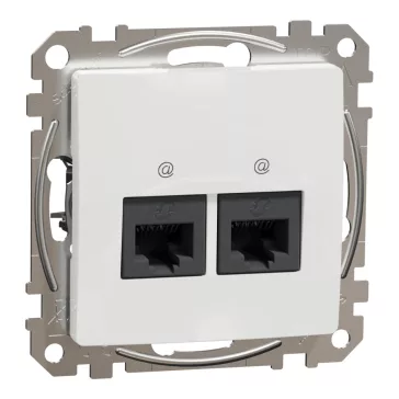   Schneider ÚJ SEDNA 2xRJ45 Cat6A UTP aljzat, fehér, SDD111467