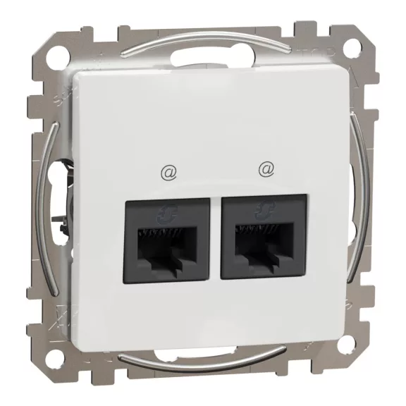 Schneider ÚJ SEDNA 2xRJ45 Cat6A UTP aljzat, fehér, SDD111467 Schneider ÚJ SEDNA 2xRJ45 Cat6A UTP aljzat, fehér, SDD111467