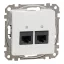 Schneider ÚJ SEDNA 2xRJ45 Cat6A UTP aljzat, fehér, SDD111467